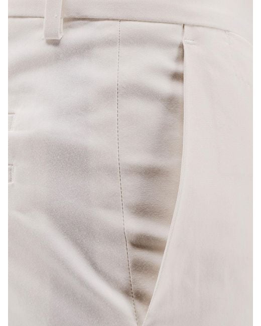 Boss Gray Cotton And Silk Trousers for men