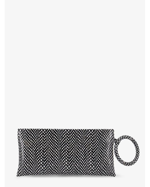 Tom Ford Gray Aura Leather Clutch Bag With Snake Motif