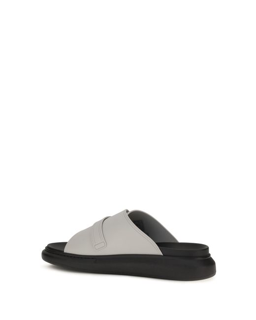 McQueen White Buckle Slide Sandals