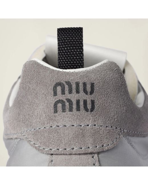 Miu Miu White Tyre Suede Sneakers