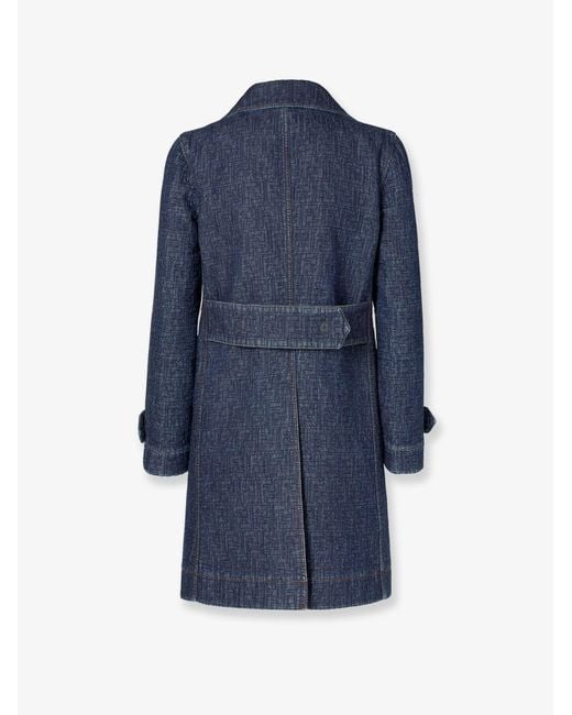 Fendi Blue Ff Padded Denim Caban