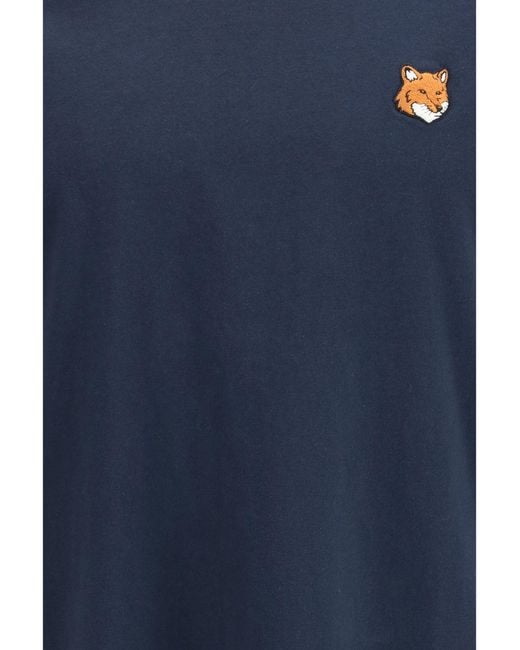 Maison Kitsuné Blue T-Shirt Fox Head for men