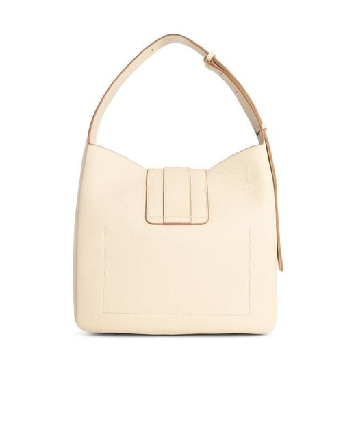 Hogan Natural Hobo Trend Ivory Leather Bag