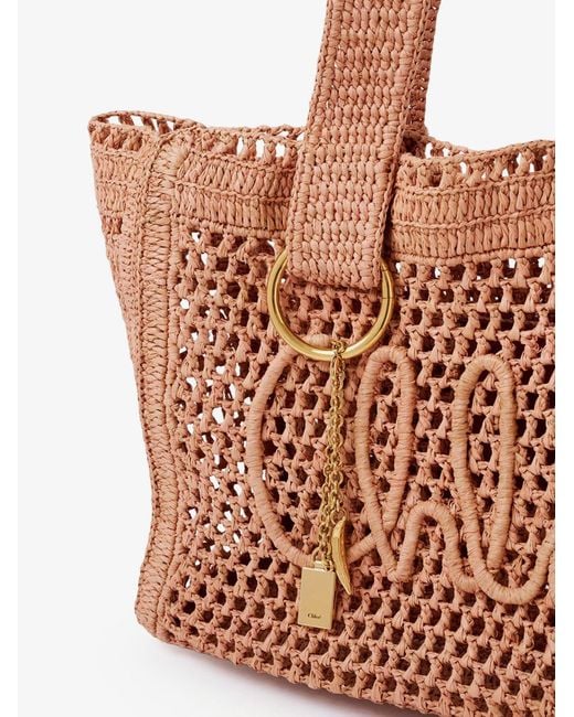 Chloé Brown East-West Summer Banana Raffia Shoulder Bag