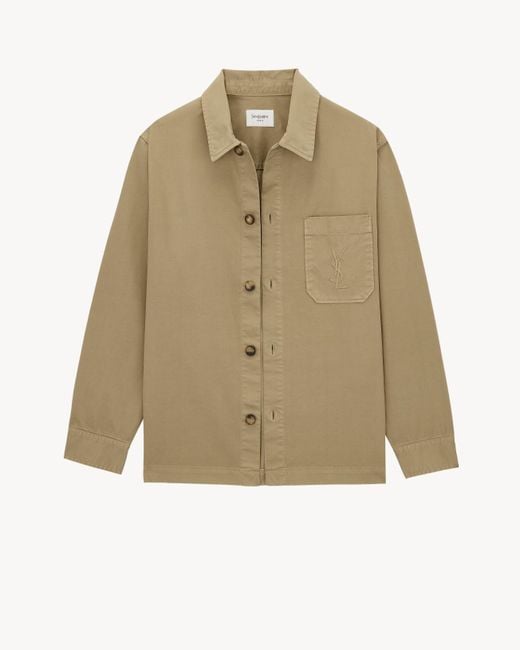 Saint Laurent Natural Cotton Overshirt Jacket for men