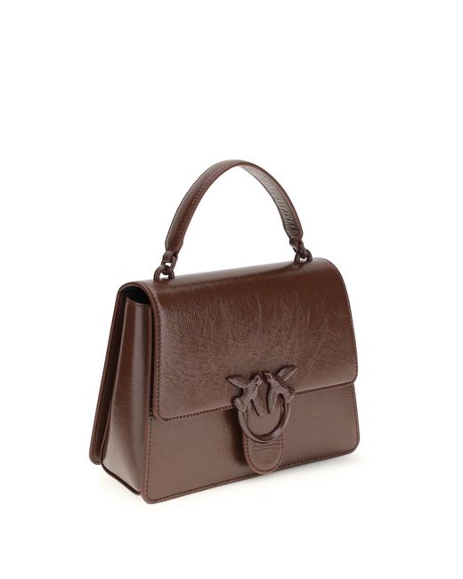 Pinko Brown Handbag Love One Burgundy Leather