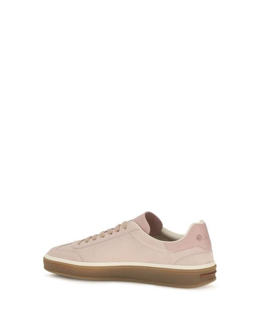 Loro Piana Pink Suede Tennis Walk Sneakers Summer