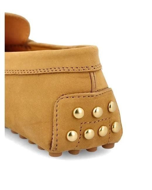 Tod's Natural "Gommino" Leather Loafers