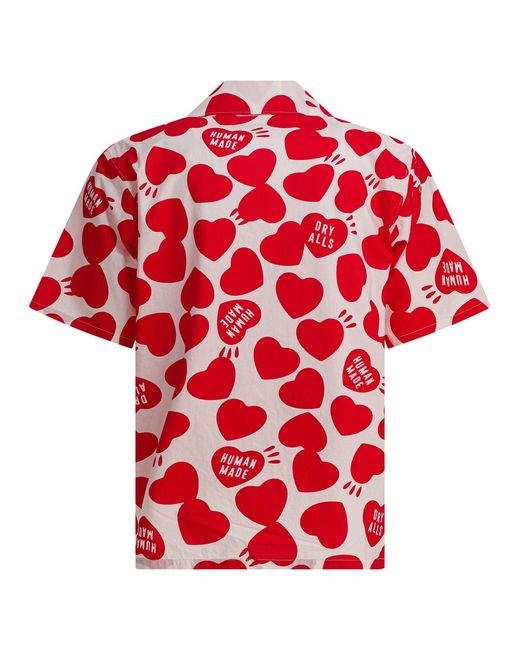 Human Made Red Heart Vacation Shirts White for men