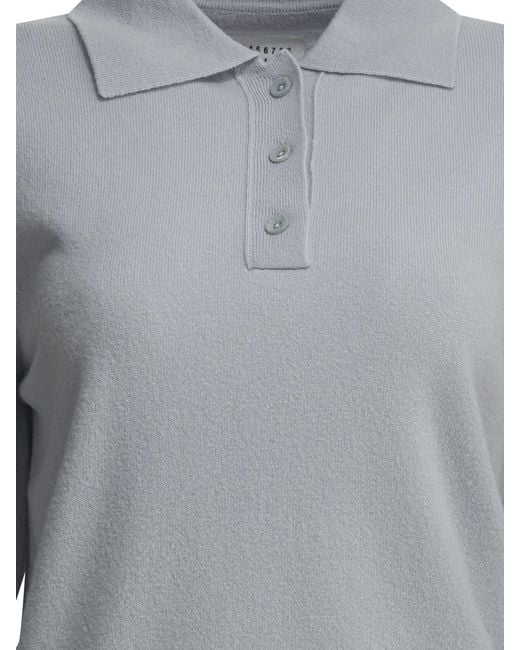 Maison Margiela Gray Virgin Wool Polo Sweater