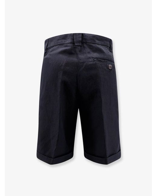 Aspesi Blue Cotton And Linen Shorts