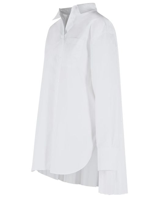 Sportmax White 'Nespolo' Cotton Blend Shirt Dress