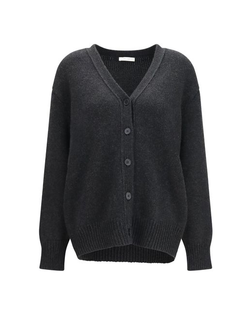 Women's Black Pranavi Cashmere Cardigan Charcoal Melange