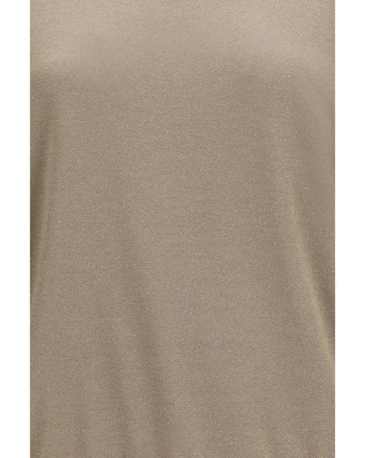 Brunello Cucinelli Natural Short-Sleeve Cashmere And Silk Sweater