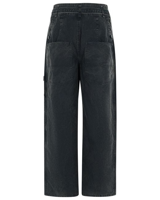 Isabel Marant Blue Washed Cotton Trousers