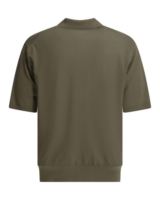 Auralee Green Giza Polo Shirt for men