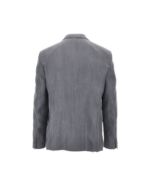 MARSĒM Gray Gabardine Double-Breasted Tailored Jacket for men
