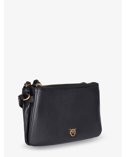Pinko Black Baby Love Bag One Slouchy Leather Crossbody Bag