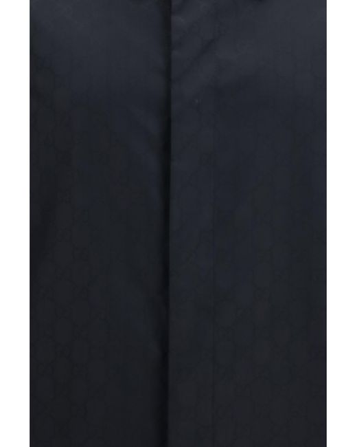 Gucci Blue Gg Light Silk Faille Jacket for men