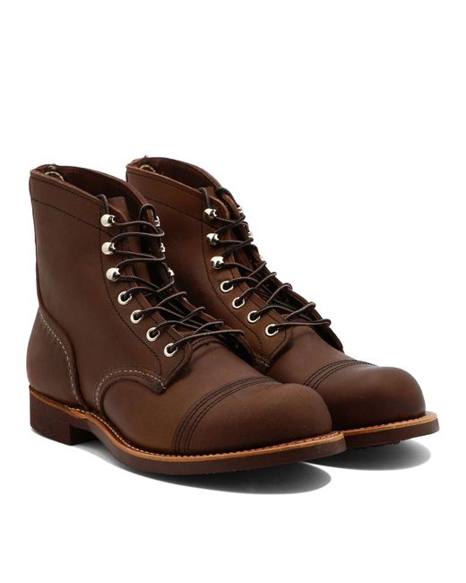 Red Wing Brown "Iron Ranger" Lace-Up Ankle Boots for men