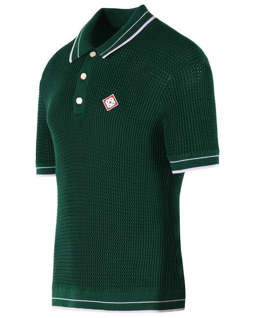 Casablanca Green Pine Cotton Polo Shirt for men