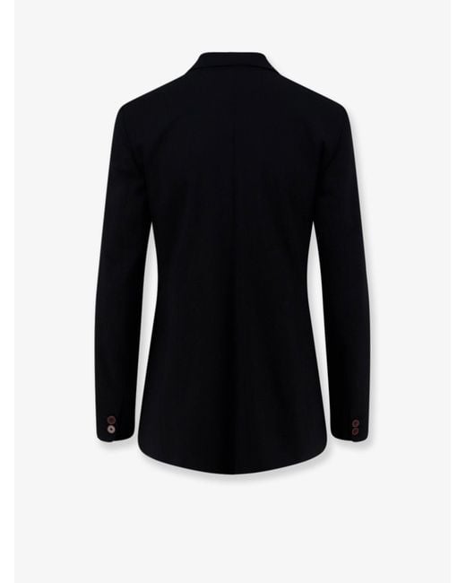 Alysi Black Single-Breasted Stretch Virgin Wool Blazer