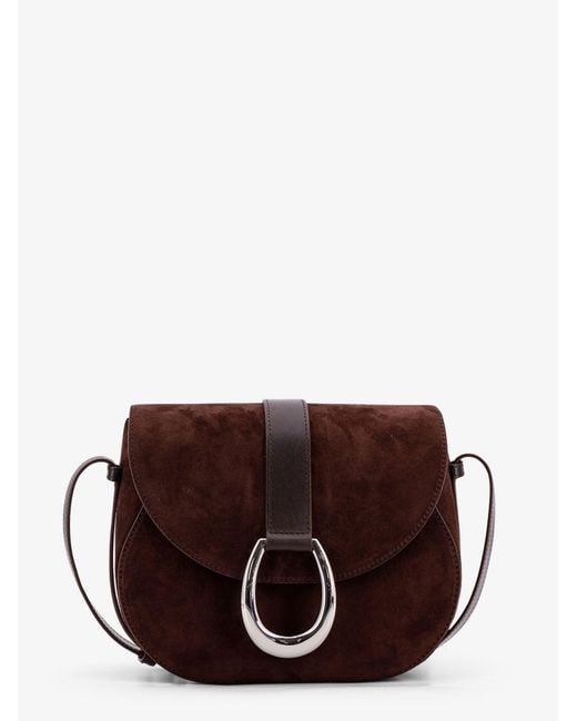 Staud Purple Bella Saddle Suede Crossbody Bag