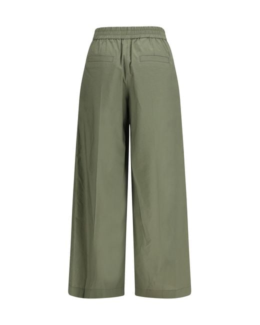 Brunello Cucinelli Green Mixed Cotton Pants