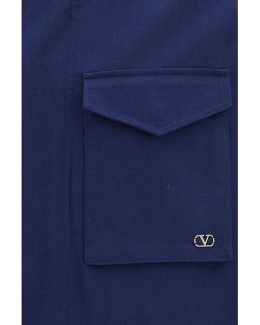 Valentino Blue Vlogo Signature Caban Jacket for men