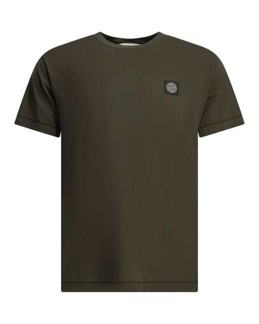 Stone Island Green Crewneck T-Shirt for men