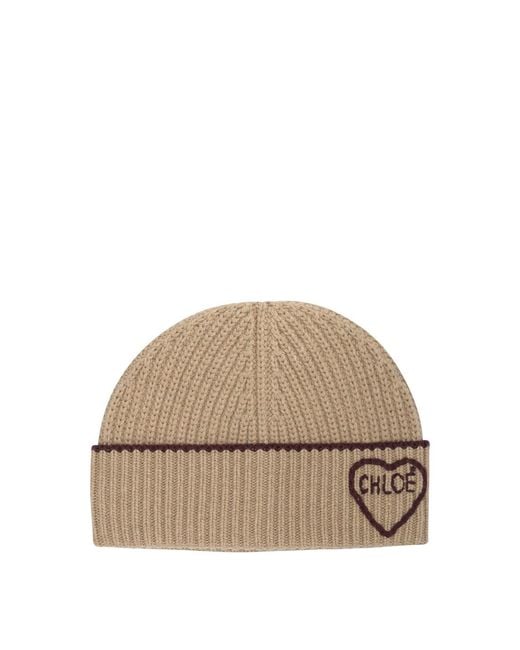 Chloé Natural Chloé Encoeur Beanie