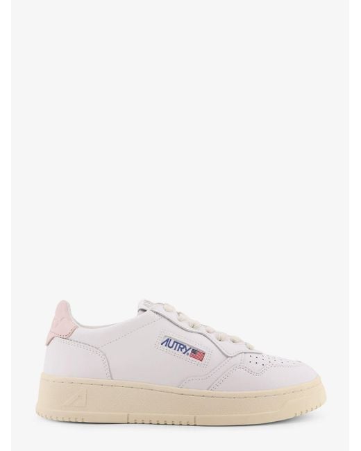 Autry White Medalist Leather Sneakers