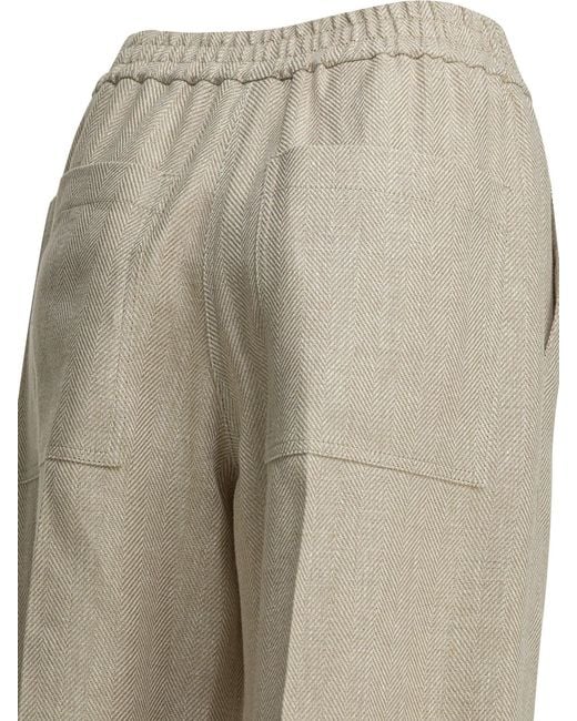 Brunello Cucinelli Natural "Loose Track" Pants
