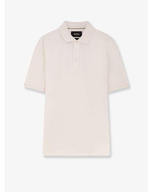 Boss White Perry Cotton Polo Shirt for men