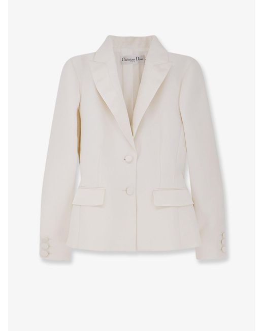 Dior White Wool And Silk Blend Jacket