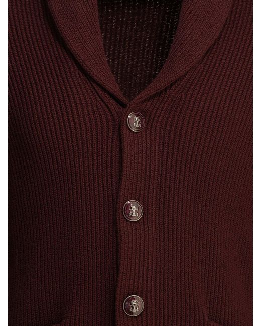 Brunello Cucinelli Purple Cotton Cardigan