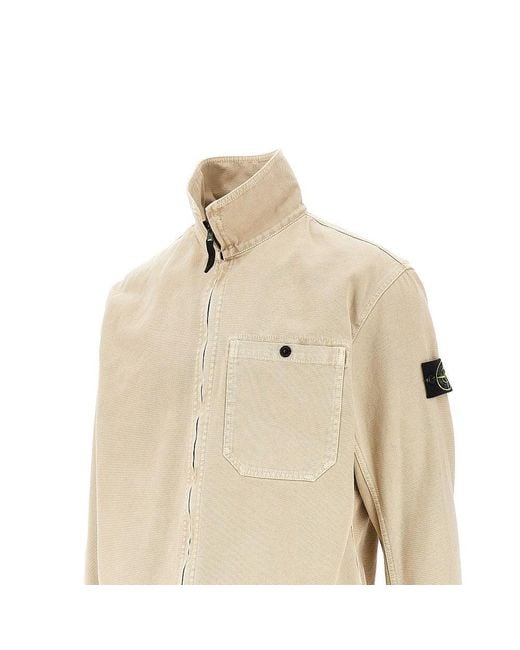 Stone Island Natural Cotton Canvas Overshirt for men