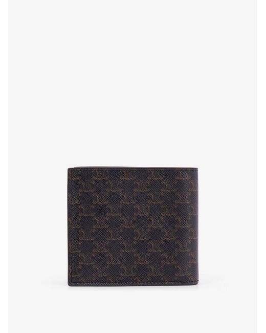 Céline White Triomphe Coated Canvas And Leather Bifold Wallet for men