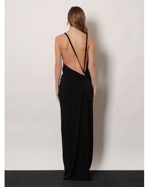 Coperni Black Stretch Fabric Long Dress