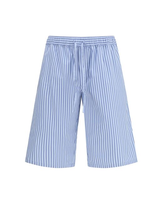 Dolce & Gabbana Blue Dolce & Gabbana Striped Poplin Shorts for men