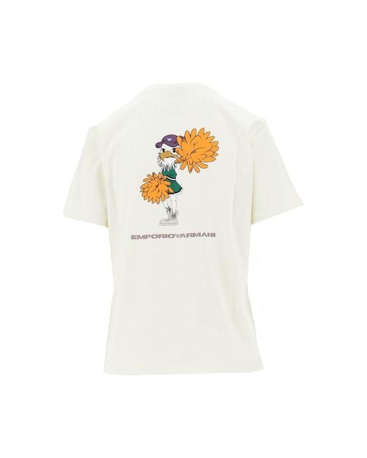 Emporio Armani White Cheerleader Print T-Shirt