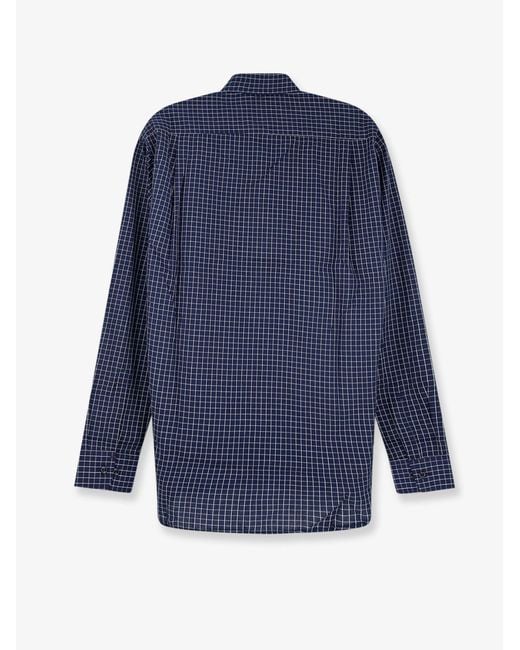 Walk In Paris Blue Cotton Shirt Plaid for men