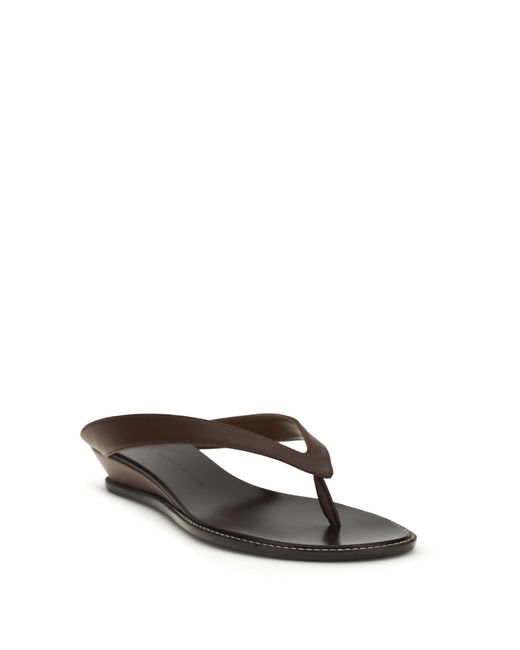 Giuseppe Zanotti White Leather Asymmetrical Wedge Sandals Ciocco
