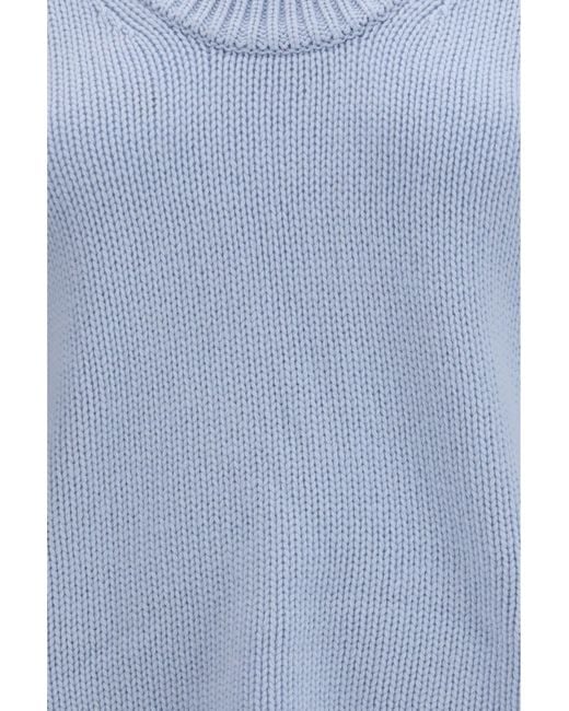 Loulou de Saison Blue Derry U Neck Cashmere Sweater Light