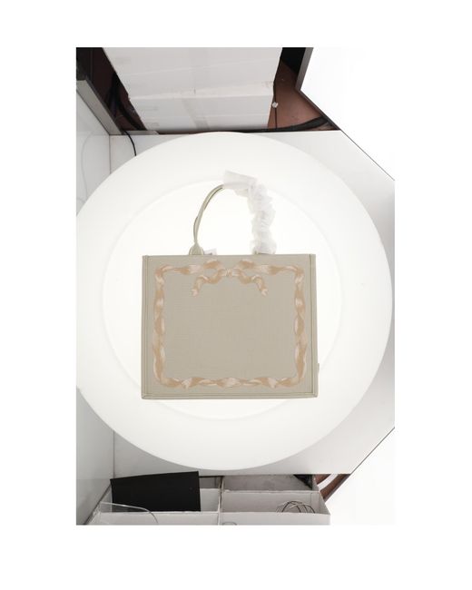 Dior White Cotton Shoulder Bag Multi