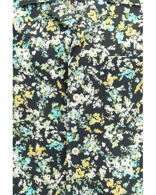 Valentino Green Shirt With An All-Over Papier Floral for men