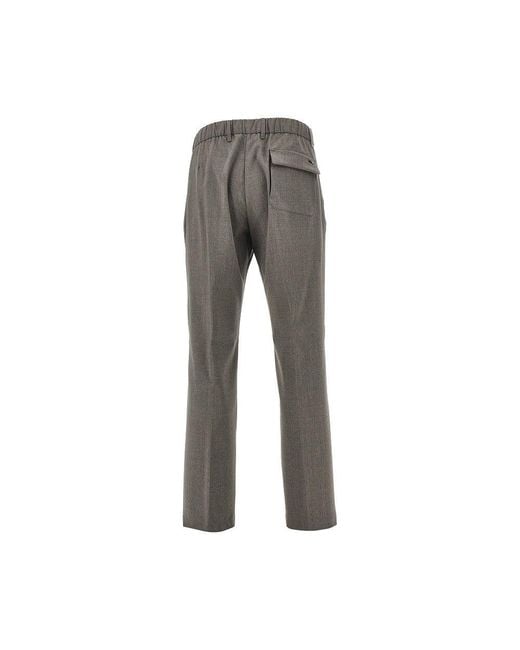 Herno Gray Stretch Liht Wool Pants With Drawstring for men