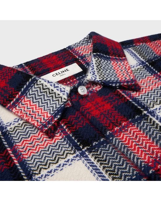 Céline Blue Cashmere Overshirt Jacket for men