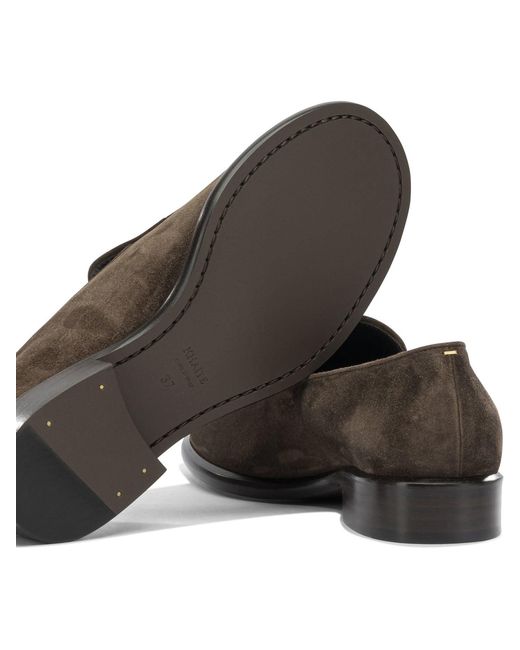 Khaite Gray Leather Loafers