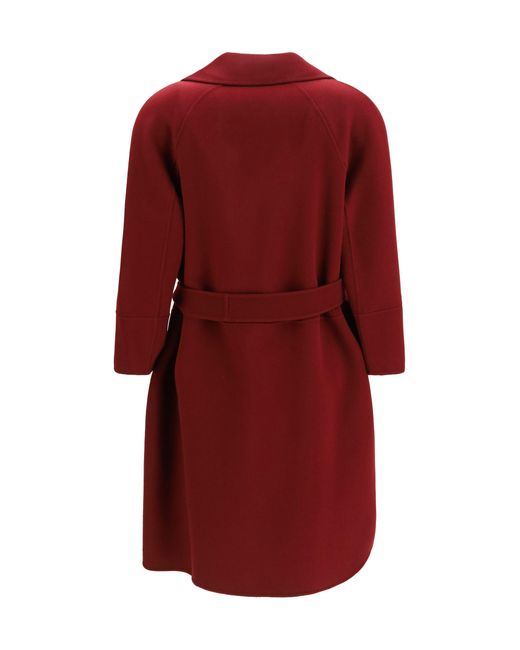 Max Mara Red 'S Maxmara Arona Virgin Wool Coat